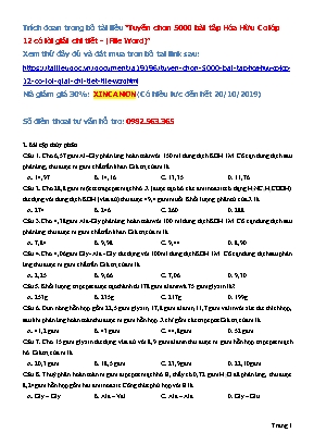 Chuyên đề luyện thi THPT Quốc gia môn Hóa học - Thủy phân